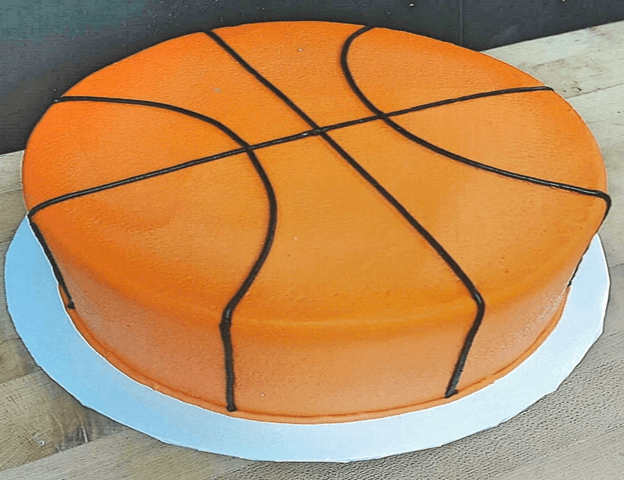 Basketball Cake Tutorial {Easy Round Layer Cake with M&M Candies}